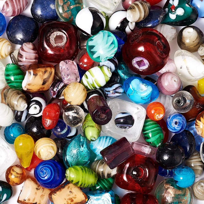 Craftdady خرز زجاجي ملون ومختلط الأشكال من كرافتادي 500 جرام يناسب معظم أساور السحر، 11-29x11-25 مم، ثقب: 0.5-4 مم عشوائي - Image 3